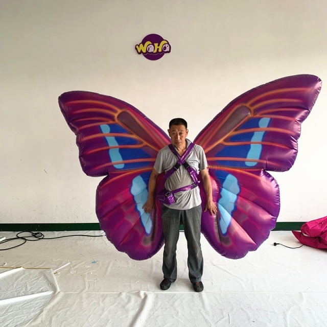 Moving Wings Butterfly Balloon Costumes Inflatable Carnival Festival Parade Adult Digital Customized Color LED Lights Built-In