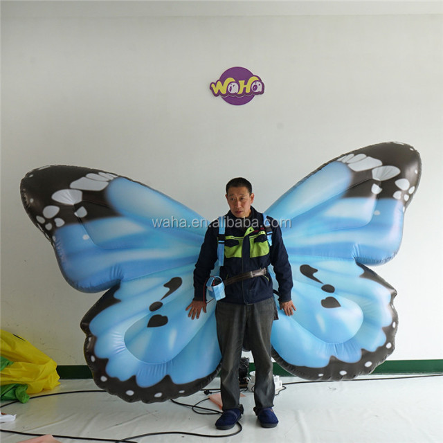 Moving Wings Butterfly Balloon Costumes Inflatable Carnival Festival Parade Adult Digital Customized Color LED Lights Built-In
