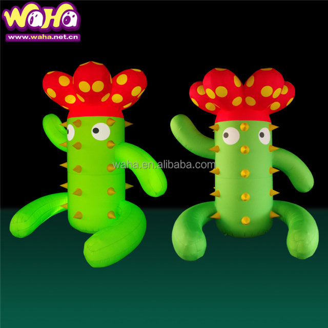 Lighting Inflatable Cactus Model PVC Giant Inflatable Cactus for Decoration With Led Light