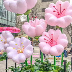 Custom Logo Outdoor Promotion Display Giant Inflatable Flowers Inflatable Open and Close Flower Model