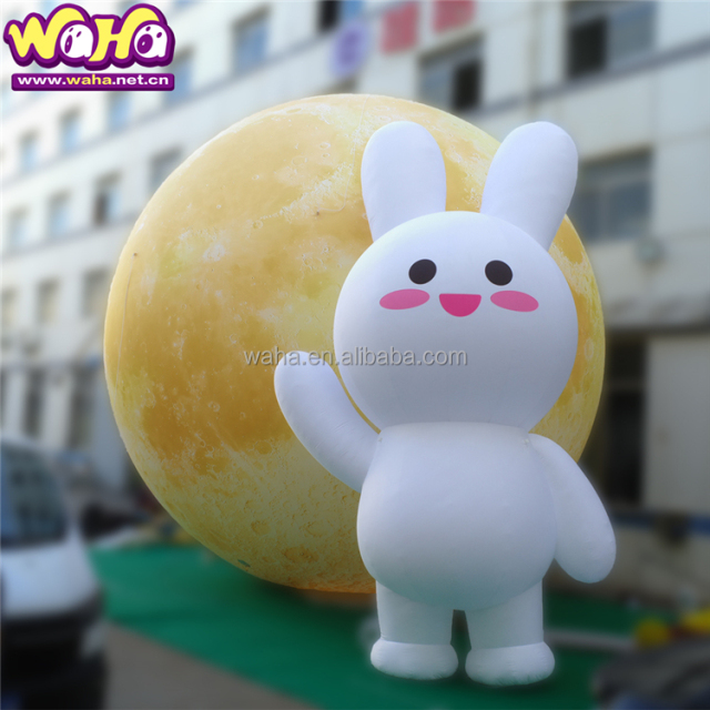 Giant Easter Decoration Inflatable Bunny With MoonCake