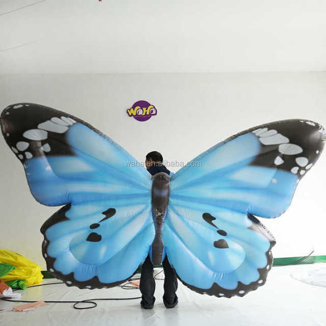 Moving Wings Butterfly Balloon Costumes Inflatable Carnival Festival Parade Adult Digital Customized Color LED Lights Built-In