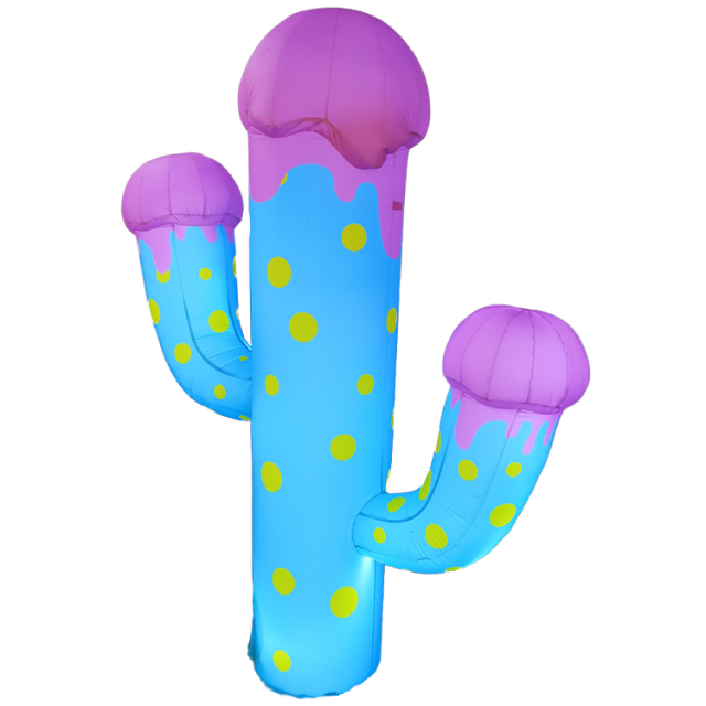 Lighting Inflatable Cactus Model PVC Giant Inflatable Cactus for Decoration With Led Light