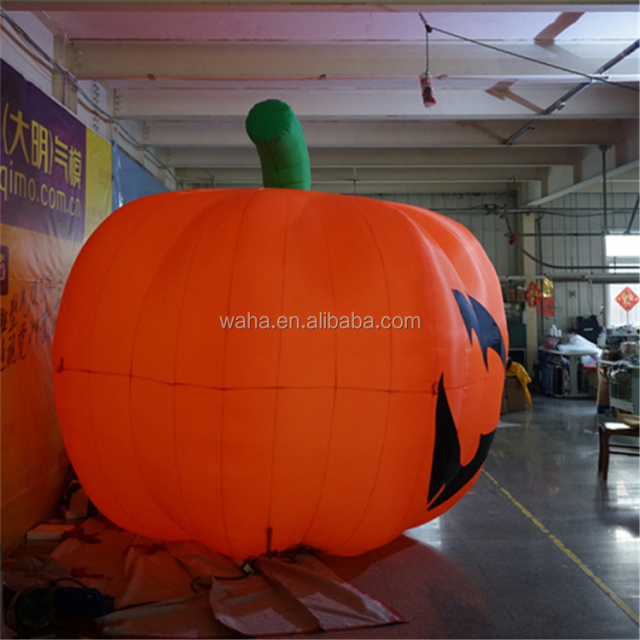 Inflatable Halloween Pumpkin Balloon with Digital Printing Customized Color LED Lights 8-10ft Size