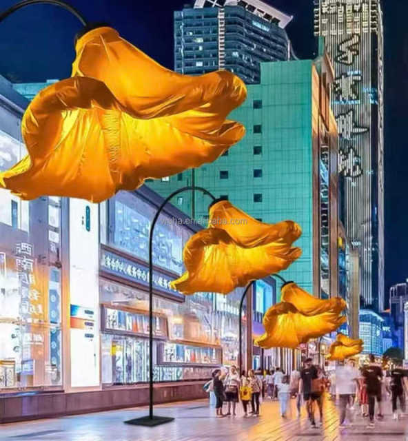 Custom Logo Outdoor Promotion Display Giant Inflatable Flowers Inflatable Open and Close Flower Model