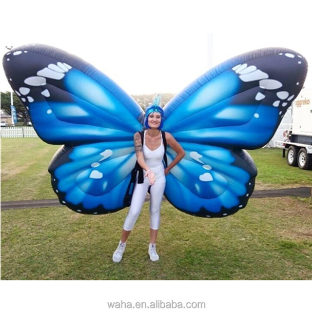 Moving Wings Butterfly Balloon Costumes Inflatable Carnival Festival Parade Adult Digital Customized Color LED Lights Built-In