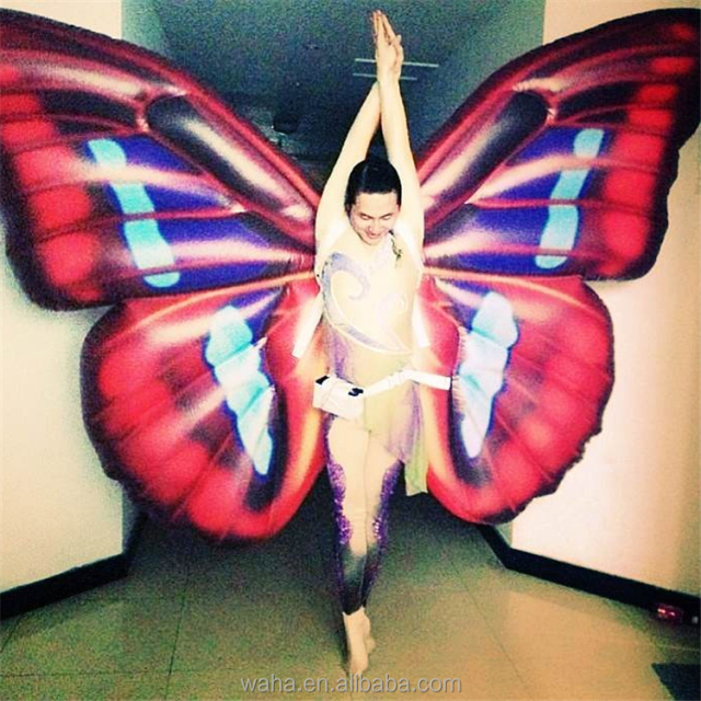 Moving Wings Butterfly Balloon Costumes Inflatable Carnival Festival Parade Adult Digital Customized Color LED Lights Built-In