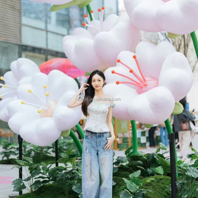 Custom Logo Outdoor Promotion Display Giant Inflatable Flowers Inflatable Open and Close Flower Model