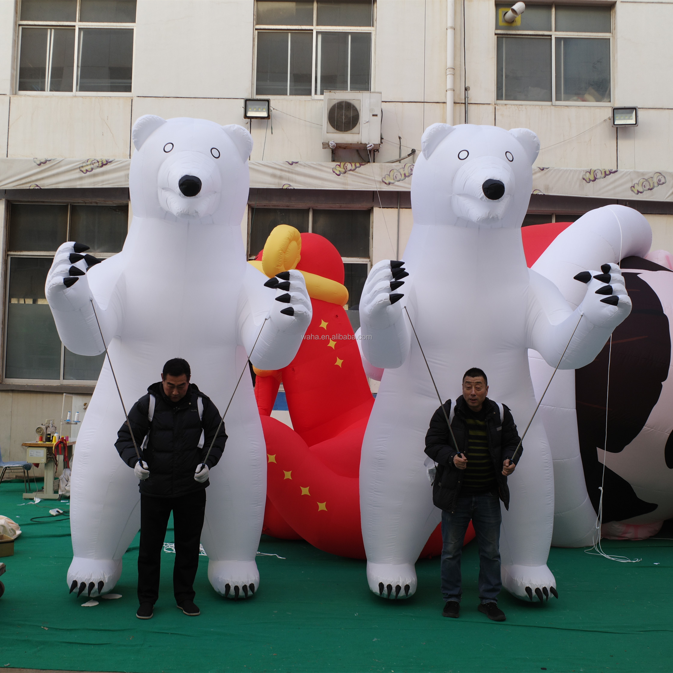 Parade Events Inflatable Walking Polar Bear Cartoon Puppet Suit Costume