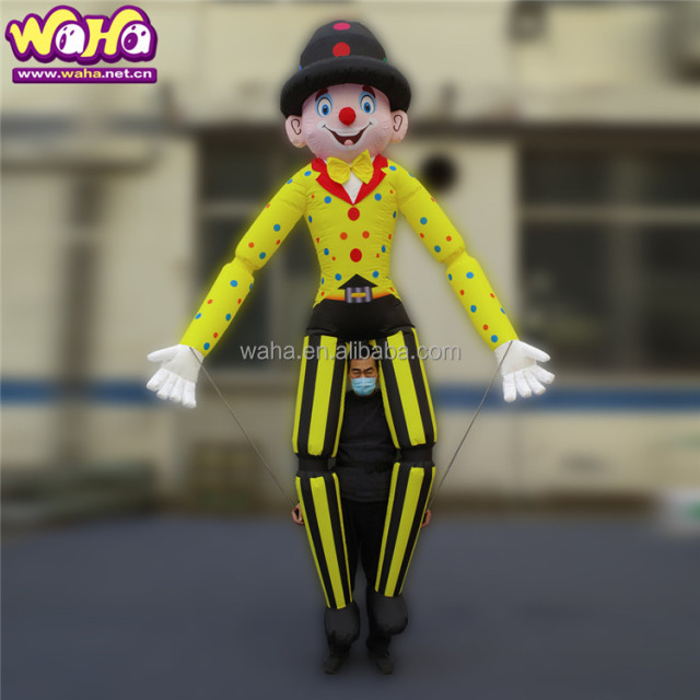 Inflatable Clown Lighted Puppet with Built-In Fan for Indoor/Outdoor Festival Parades
