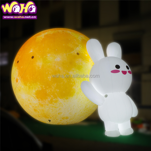 Giant Easter Decoration Inflatable Bunny With MoonCake