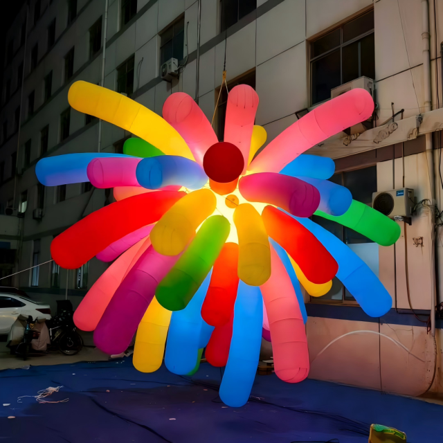 Giant Custom Inflatable LED Firework Flower, Durable Advertising Inflatable for Event Decoration