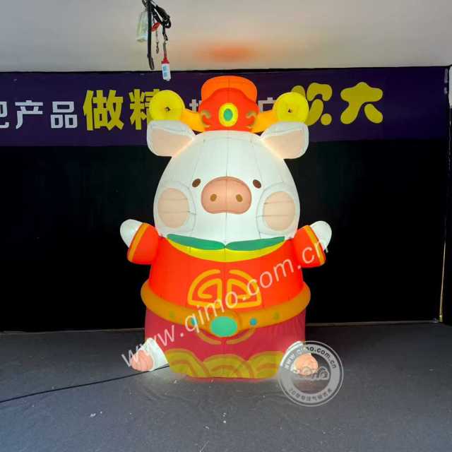 Giant Custom Inflatable Fortune Pig Mascot, Durable Advertising Inflatable for Spring Festival & Mall Decoration