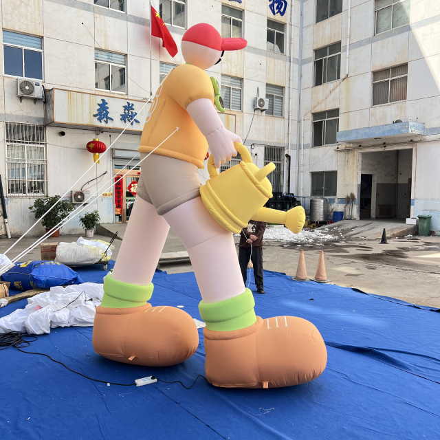 Giant Inflatable Cartoon Gardener Mascot for Commercial Display & Exhibition, Durable Advertising Inflatable