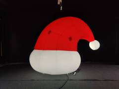 Giant Illuminated Inflatable Santa Hat for Commercial Display & Exhibition, Durable Christmas Advertising Inflatable