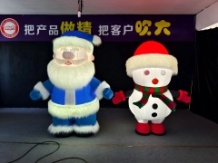 Giant Inflatable Santa Claus & Snowman Mascot for Commercial Display & Exhibition, Durable Christmas Advertising Inflatable