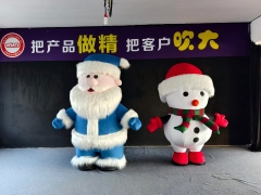 Giant Inflatable Santa Claus & Snowman Mascot for Commercial Display & Exhibition, Durable Christmas Advertising Inflatable