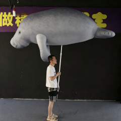 OEM Custom Inflatable Manatee Puppet on Pole, Commercial Grade Advertising Inflatable for Performance