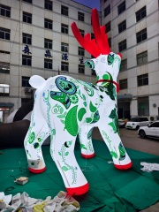 Giant Illuminated Inflatable Christmas Reindeer for Commercial Display & Exhibition, Durable LED Advertising Inflatable