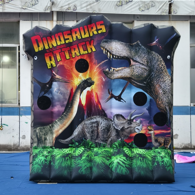Large Inflatable Dinosaur Attack Carnival Game, Promotional Blow up Inflatable for Commercial Exhibition & Event