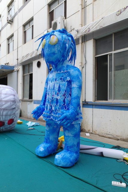 Giant Inflatable Blue Zombie Mascot for Halloween, Durable Advertising Inflatable