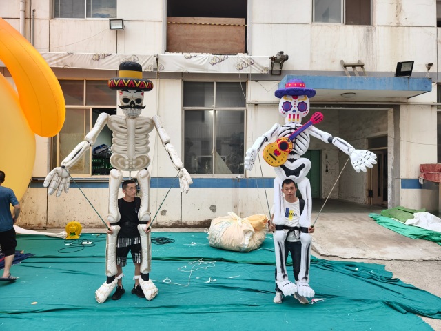 Adult Inflatable Skeleton Dancer Figure, Promotional Blow up Inflatable for Halloween Event & Decoration