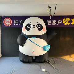 Custom Made Giant Inflatable Illuminated Panda, Personalized Advertising Inflatable for Roof Decoration & Exhibition