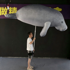 OEM Custom Inflatable Manatee Puppet on Pole, Commercial Grade Advertising Inflatable for Performance