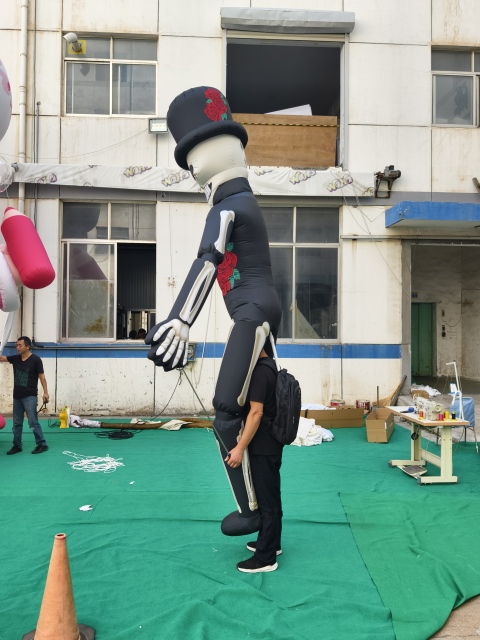 Adult Inflatable Skeleton Dancer Figure, Promotional Blow up Inflatable for Halloween Event & Decoration