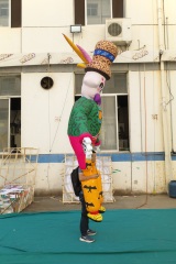 Giant Inflatable Day of the Dead Skeleton Puppeteer Costume, Durable Halloween Advertising Inflatable