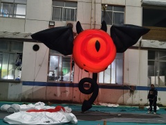Giant Illuminated Inflatable One-Eyed Bat Monster for Halloween, Durable LED Advertising Inflatable