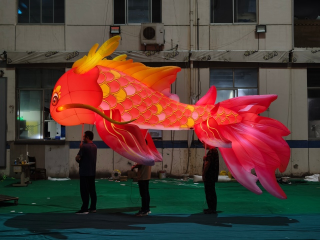 Giant Inflatable Koi Dragon Fish Parade Puppet, Durable Advertising Inflatable for Festival & Event