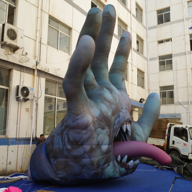 Giant Illuminated Inflatable Monster Hand for Halloween, Durable LED Advertising Inflatable