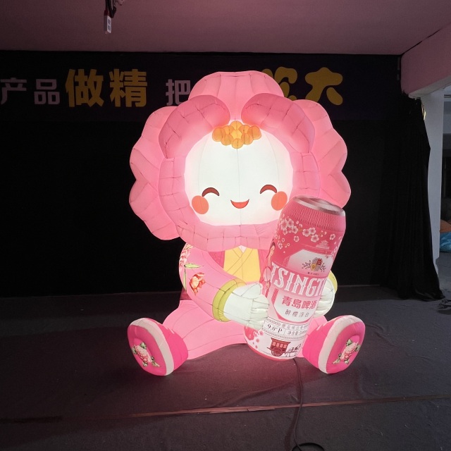 Outdoor Giant Inflatable Illuminated Flower Figure, Promotional Inflatable Model for Bar Event & Mall Display