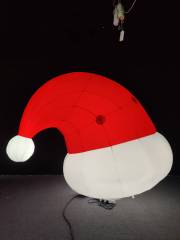 Giant Illuminated Inflatable Santa Hat for Commercial Display & Exhibition, Durable Christmas Advertising Inflatable