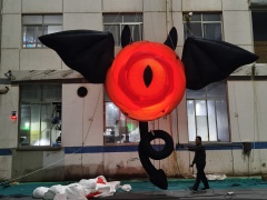 Giant Illuminated Inflatable One-Eyed Bat Monster for Halloween, Durable LED Advertising Inflatable