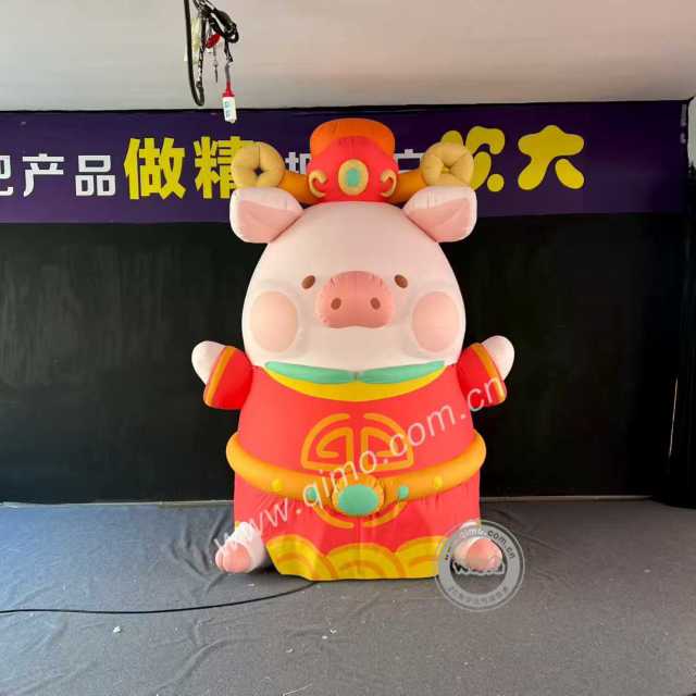 Giant Custom Inflatable Fortune Pig Mascot, Durable Advertising Inflatable for Spring Festival & Mall Decoration