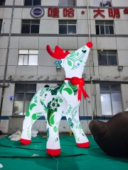 Giant Illuminated Inflatable Christmas Reindeer for Commercial Display & Exhibition, Durable LED Advertising Inflatable
