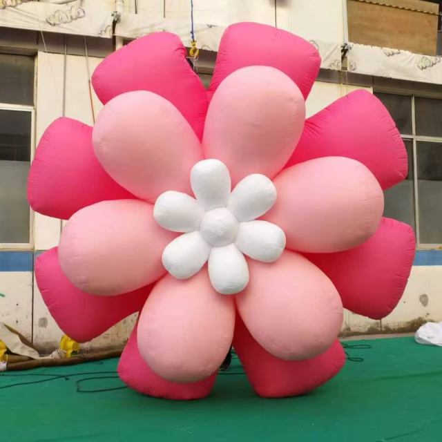 Giant Inflatable Art Flower Sculpture Cartoon Flower Balloon Alice Wonderland LED Lights Decoration Waterproof Durable