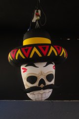 Large Inflatable Calavera with Mustache Art Installation, Promotional Blow up Inflatable for Mall & Event