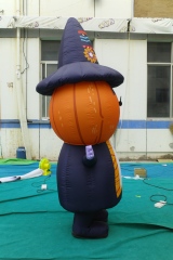 Giant Inflatable Day of the Dead Pumpkin Gentleman Mascot for Halloween, Durable Advertising Inflatable
