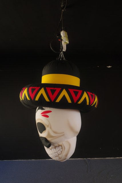 Large Inflatable Calavera with Mustache Art Installation, Promotional Blow up Inflatable for Mall & Event