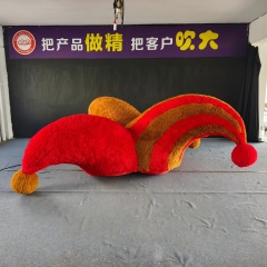 Large Fuzzy Inflatable Court Jester Hat Art Installation, Promotional Blow up Inflatable for Mall & Event
