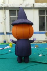 Giant Inflatable Day of the Dead Pumpkin Gentleman Mascot for Halloween, Durable Advertising Inflatable
