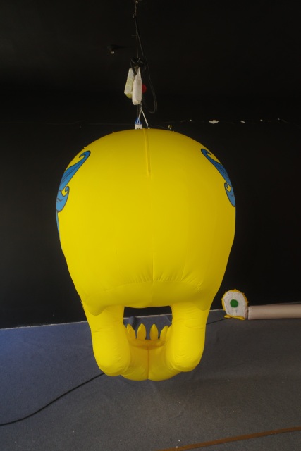 Giant Inflatable Yellow Sugar Skull for Day of the Dead & Halloween, Durable Hanging Advertising Inflatable