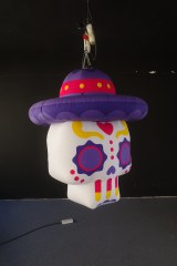 Giant Inflatable Sugar Skull with Sombrero for Day of the Dead, Durable Hanging Advertising Inflatable