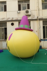Large Inflatable Pumpkin with Sombrero Art Installation, Promotional Blow up Inflatable for Mall & Event