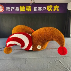 Large Fuzzy Inflatable Court Jester Hat Art Installation, Promotional Blow up Inflatable for Mall & Event