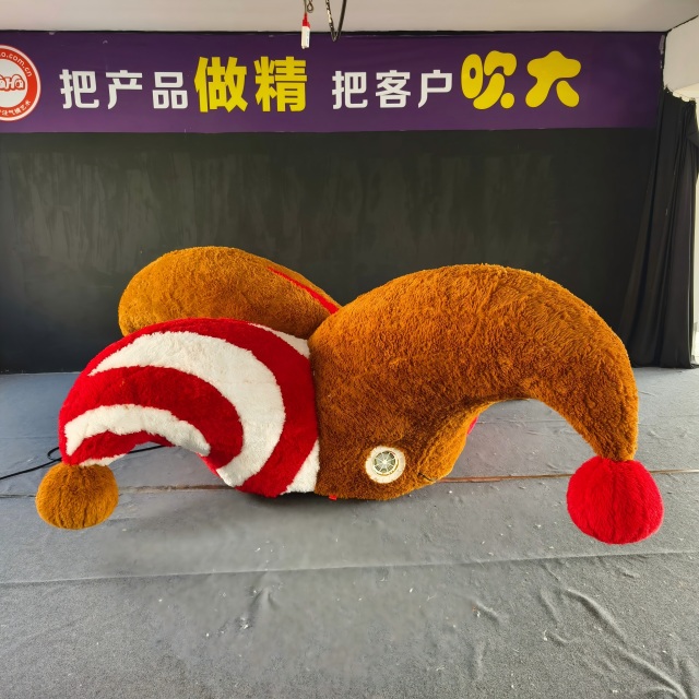 Large Fuzzy Inflatable Court Jester Hat Art Installation, Promotional Blow up Inflatable for Mall & Event