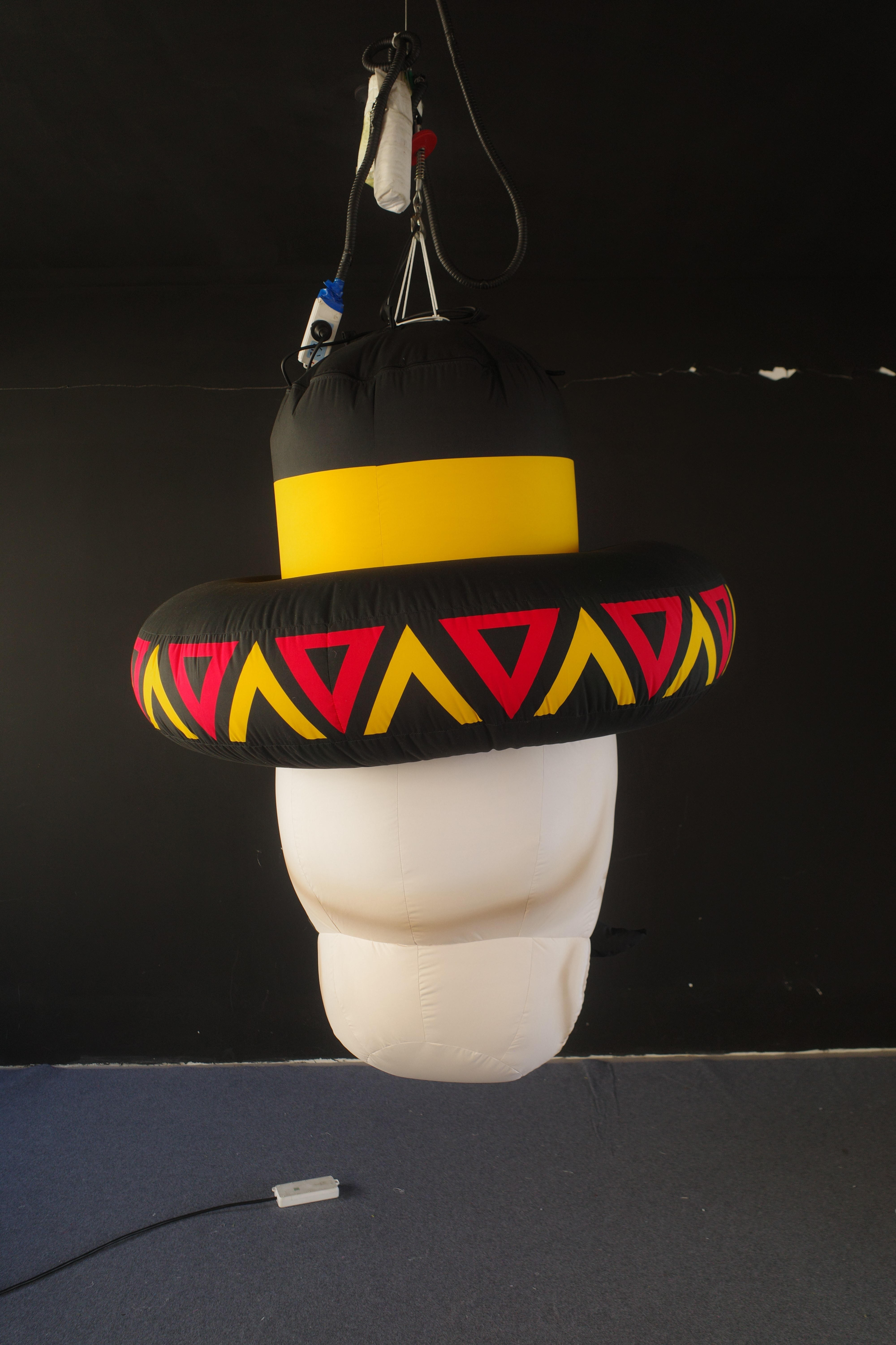 Large Inflatable Calavera with Mustache Art Installation, Promotional Blow up Inflatable for Mall & Event